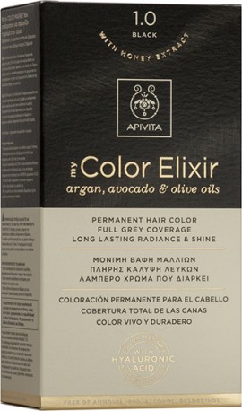 Apivita My Color Elixir No1.0 Μαύρο Κρέμα Βαφή Σε Σωληνάριο 50ml & Ενεργοποιητής Χρώματος 75ml
