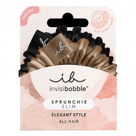 Invisibobble Sprunchie Slim Elegant Style True Golden Λεπτά Λαστιχάκια Μαλλιών Για Απαλό Κράτημα 2 τεμάχια