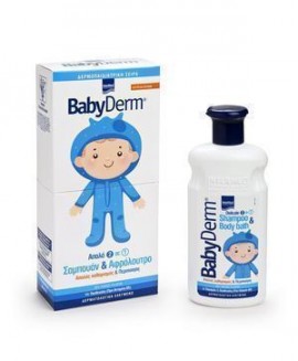 INTERMED Babyderm Delicate Shampoo & Body Bath, Απαλό Παιδικό 2 σε 1 Σαμπουάν & Αφρόλουτρο 300 ml