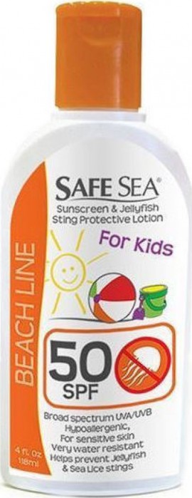 Safe Sea SPF50+ Παιδικό Αντηλιακό Γαλάκτωμα Διπλή Προστασία από τον Ήλιο & τα Τσιμπήματα των Μεδουσών 118ml