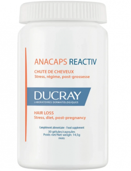 Ducray Anacaps Reactiv Συμβάλλει στη Διατήρηση της Φυσιολογικής Τριχοφυΐας / Περιπτώσεις Αντιδραστικής Τριχόπτωσης 30 Κάψουλες