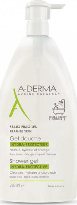 A-Derma Shower Gel Hydra-Protective Αφρόλουτρο για Ευαίσθητες Επιδερμίδες, 750ml