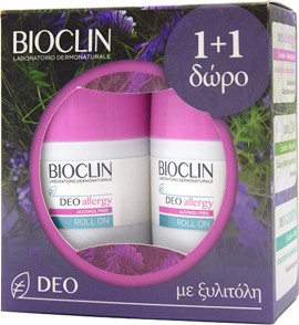 Bioclin Deo Allergy Alcohol Free Roll-On Αποσμητικό για Ευαίσθητες Επιδερμίδες με Τάση Αλλεργίας 2 x 50ml
