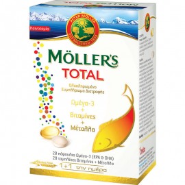 Mollers Total Ολοκληρωμένο Συμπλήρωμα Διατροφής με Ω3 & Βιταμίνες & Μέταλλα