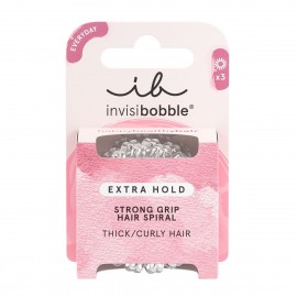 Invisibobble Extra Hold Crystal Clear Λαστιχάκια για Πυκνά Μαλλιά, 3τεμ