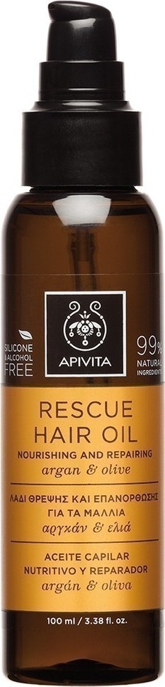 APIVITA Rescue Hair Oil με Αργκάν & Ελιά 100ml