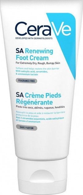 CeraVe SA Renewing Foot Cream Αναπλαστική Κρέμα Ποδιών για Πολύ Ξηρό, Τραχύ Σκασμένο Δέρμα 88ml