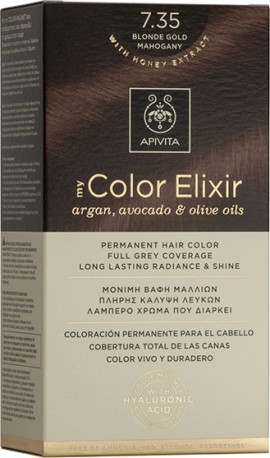 Apivita My Color Elixir No7.35 Ξανθό Μελί Μαόνι Κρέμα Βαφή Σε Σωληνάριο 50ml & Ενεργοποιητής Χρώματος 75ml