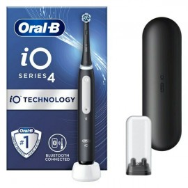 Oral-B iO Series 4 Ηλεκτρική Οδοντόβουρτσα με Χρονομετρητή, Αισθητήρα Πίεσης και Θήκη Ταξιδίου Μαύρη, 1τεμ