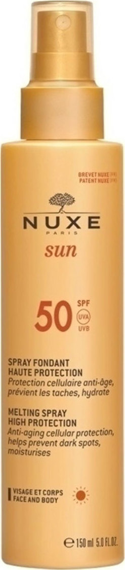Nuxe Sun Melting Spray High Protection SPF50 Αντηλιακό Γαλάκτωμα για Πρόσωπο & Σώμα, 150ml