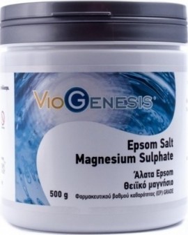 Viogenesis Epsom Salt Magnesium Sulphate Άλατα Epsom και Θειϊκό Μαγνήσιο 500 gr