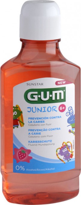 GUM Junior 6+ Στοματικό Διάλυμα με Γεύση Φράουλα 300ml