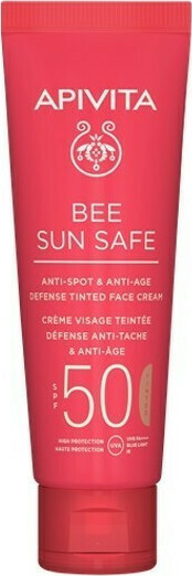 Apivita Bee Sun Safe Κρέμα Προσώπου SPF50 κατά των Πανάδων & των Ρυτίδων με Χρώμα 50ml
