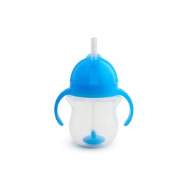 Munchkin Tip & Sip Straw Cup Ποτήρι με Καλαμάκι 6m+, Χρώμα Γαλάζιο, 207ml