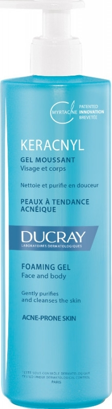 Ducray Keracnyl Αφρίζον Καθαριστικό Προσώπου/Σώματος Για Ακνεϊκο/Λιπαρό Δέρμα 400ml