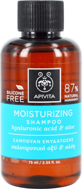 APIVITA Moisturazing Shampoo Σαμπουάν Ενυδάτωσης Υαλουρονικό Οξύ & Αλόη 75ml