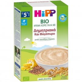 Hipp Bio Κρέμα Χωρίς Γάλα Με Δημητριακά & Φαγόπυρο 5m+ 200gr.