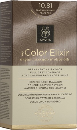 Apivita My Color Elixir No10.81 Κατάξανθο Περλέ Σαντρέ Κρέμα Βαφή Σε Σωληνάριο 50ml & Ενεργοποιητής Χρώματος 75ml