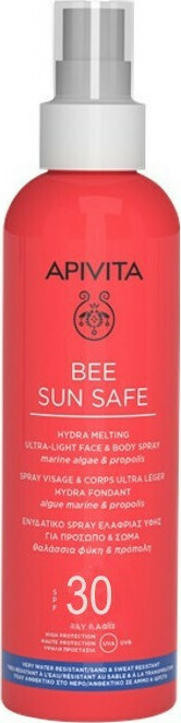 Apivita Bee Sun Safe Αντηλιακό Spray Ελαφριάς Υφής SPF30 για Πρόσωπο & Σώμα 200ml