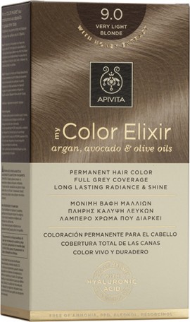 Apivita My Color Elixir No9.0 Ξανθό Πολύ Ανοιχτό Κρέμα Βαφή Σε Σωληνάριο 50ml & Ενεργοποιητής Χρώματος 75ml