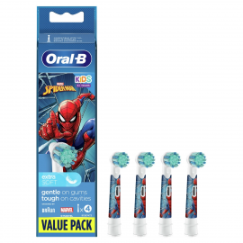 Οral B kids Spiderman Extra Soft Ανταλλακτικές Κεφαλές για Ηλεκτρική Οδοντόβουρτσα για 3 Ετών 4τμχ
