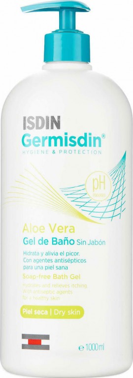 Isdin Germisdin Aloe Vera Bath Gel Τζέλ Καθαρισμού Σώματος χωρίς Σαπούνι με Aloe Vera, 1000ml