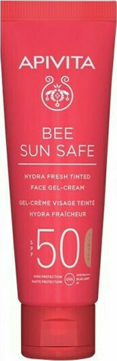 Apivita Bee Sun Safe Hydra Fresh Ενυδατική Κρέμα Gel Προσώπου με Χρώμα SPF50, 50ml