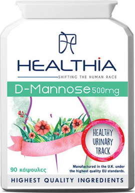 Healthia D-Mannose 500mg Συμπλήρωμα Διατροφής για Προστασία του Ουροποιητικού Συστήματος 90 Κάψουλες