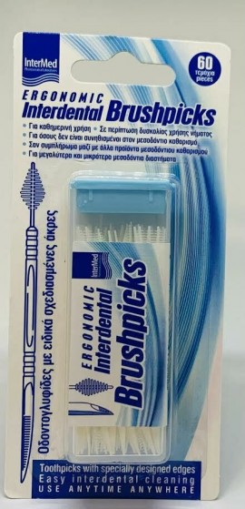 Intermed Ergonomic Interdental Brushpicks Οδοντογλυφίδες Μεσοδόντιου Καθαρισμού, 60τεμ