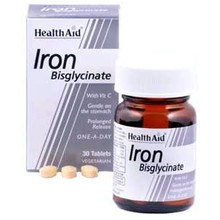 HEALTH AID Iron Bisglycinate (Iron with Vitamin C) tablets 30s