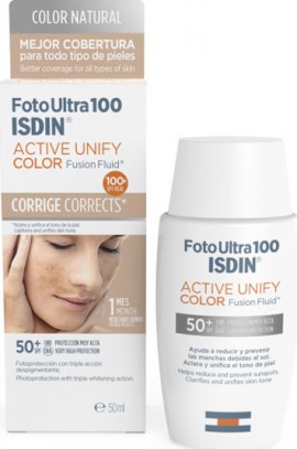 Isdin Foto Ultra 100 Active Unify Fusion Fluid Color SPF50+ Αντηλιακό Προσώπου με Χρώμα 50ml