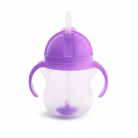 Munchkin Tip & Sip Cup Purple Παιδικό Χρωματιστό Κύπελλο Με Ενσωματωμένο Καλαμάκι 1 τεμάχιο