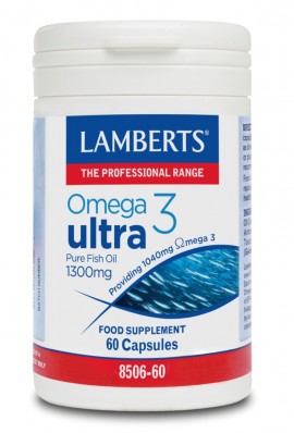 Lamberts Omega 3 Ultra Pure Fish Oil 1300mg Συμπλήρωμα Ω3 Λιπαρών Οξέων, 60caps