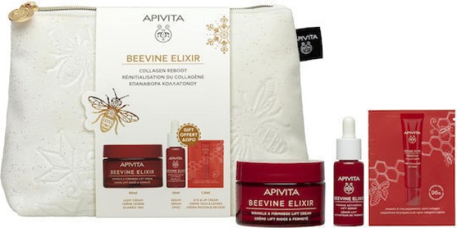 Apivita Promo Pack Beevine Elixir Αντιρυτιδική Κρέμα για Σύσφιξη & Lifting Πλούσιας Υφής 50ml & ΔΩΡΟ Ορός Ενεργοποίησης Σύσφιξης & Lifting 10ml & Αντιρυτιδική Κρέμα Ματιών & Χειλιών 1,5ml
