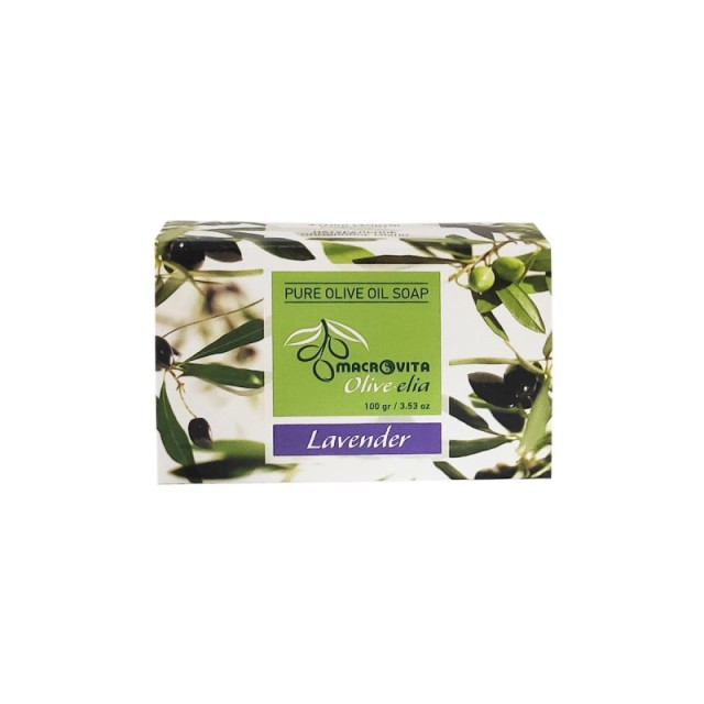 Macrovita Pure Oilve Oil Soap Σαπούνι Ελιάς σε Πλάκα 100g - Λεβάντα