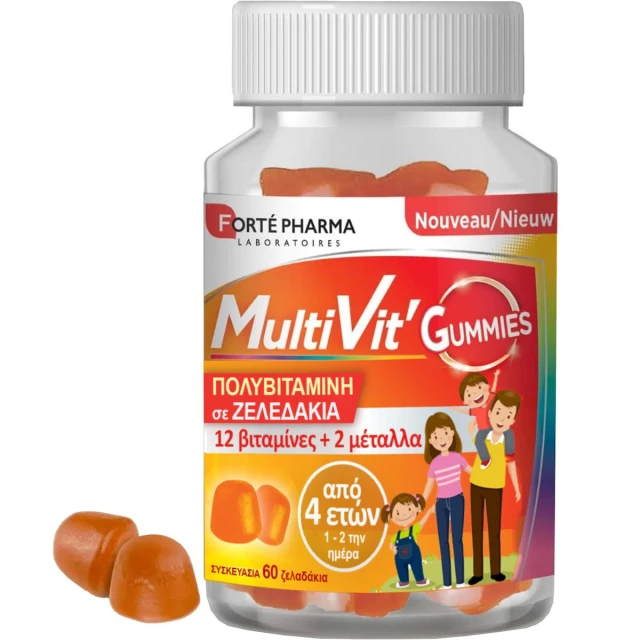 Forte Pharma Forte Pharma Multivit-Πολυβιταμίνη με Βιταμίνες & Μέταλλα, 60 Ζελεδάκια