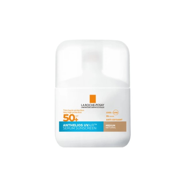 La Roche-Posay Anthelios UV AIR SPF 50+ Aντηλιακό Προσώπου με Αέρινη Υφή για 16ωρη Αντιοξειδωτική Προστασία με χρώμα, Medium Απόχρωση 50ml