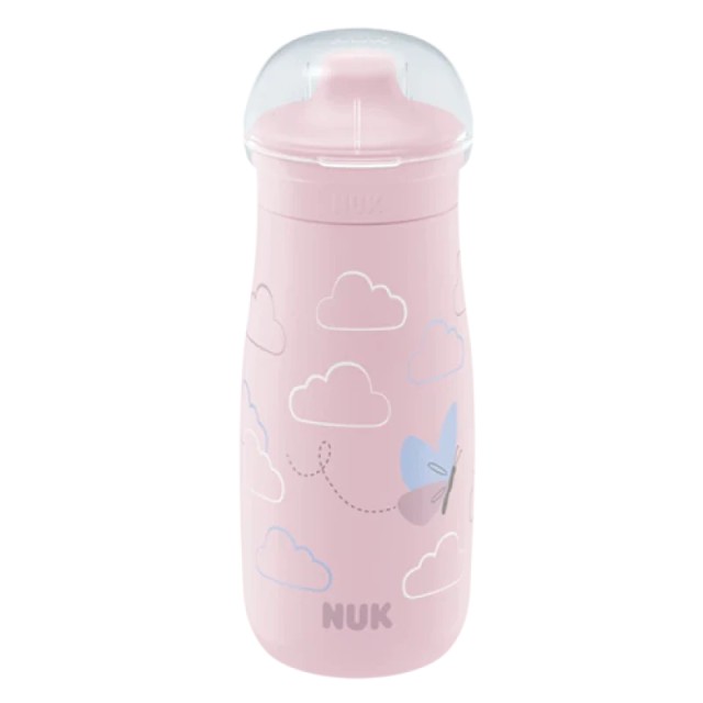 Nuk Mini-Me Sip 9+ Παγουράκι με Ρύγχος Ροζ με Πεταλούδα 9m+ 300ml