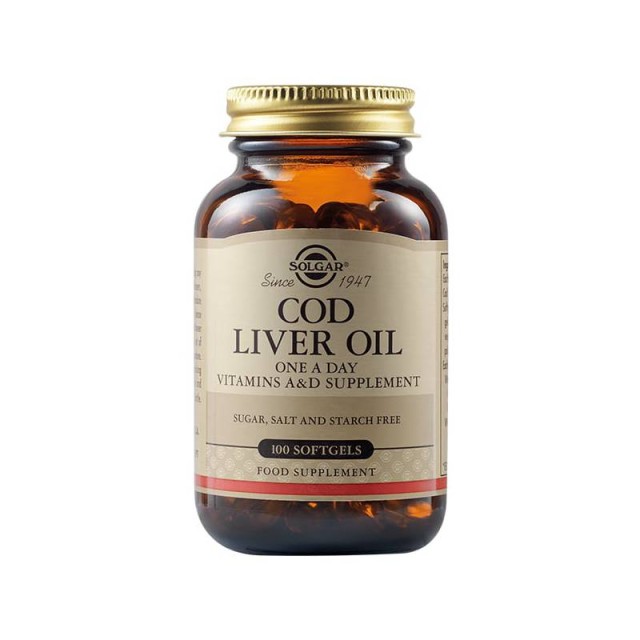 Solgar Cod Liver Oil 100 μαλακές κάψουλες