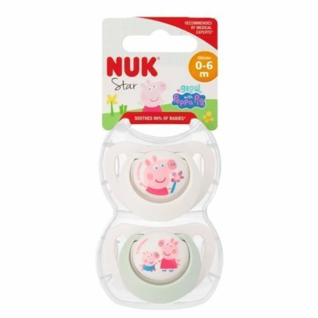 Nuk Πιπίλες Σιλικόνης Peppa για 0-6 μηνών 2τμχ