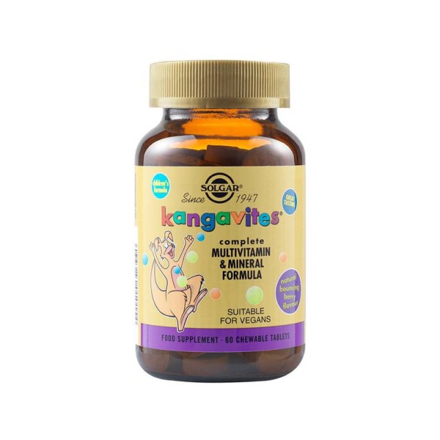 Solgar Kangavites Complete Multivitamin & Mineral Formula, 60chew. tabs