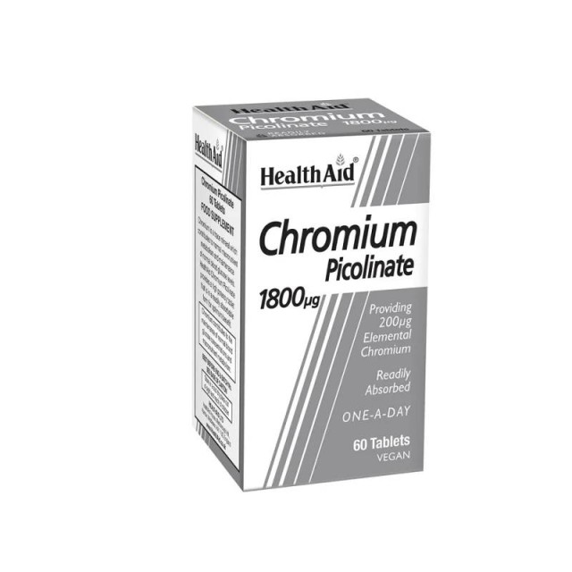 Health Aid Chromium Picolinate Συμπλήρωμα Διατροφής 200mg 60 ταμπλέτες