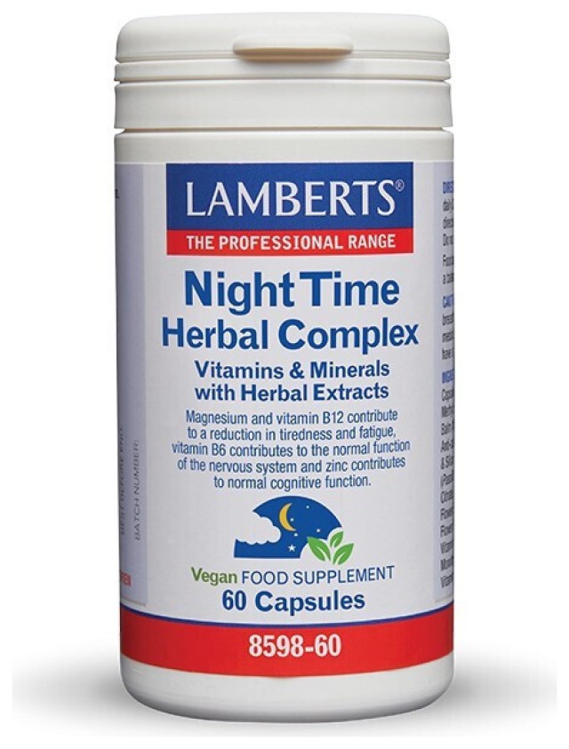 Lamberts Night Time Herbal Complex-Συμπλήρωμα Διατροφής για την Βελτίωση του Ύπνου, 60caps