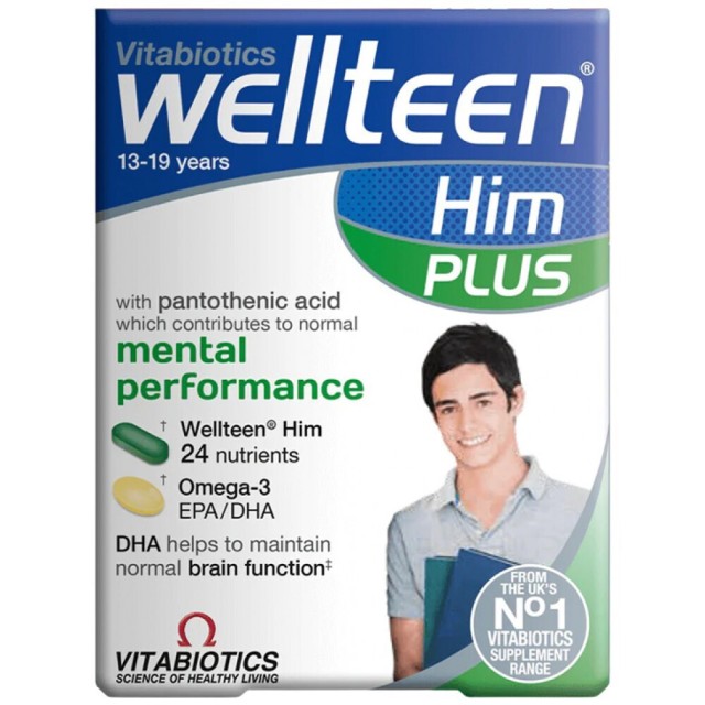 Vitabiotics Wellteen Him Plus 28 δισκία και 28 μαλακές κάψουλες