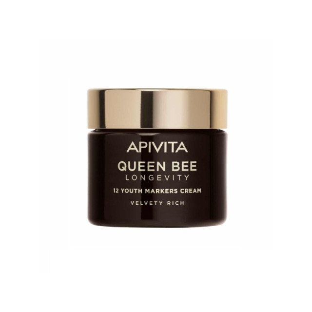 Apivita Queen Bee Longevity Rich Day Cream Πλούσια Βελούδινη Κρέμα Για Δράση Σε 12 Δείκτες Νεότητας, 50ml