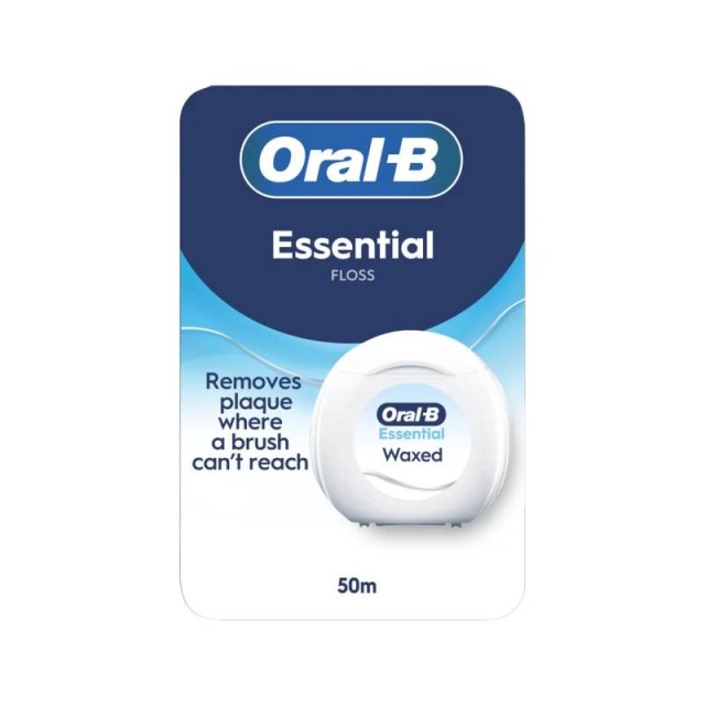 Oral-B Essential Floss Κηρωμένο Οδοντικό Νήμα Χωρίς Γεύση 50m