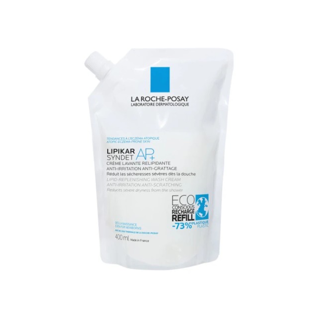 La Roche-Posay Lipikar Syndet AP+ Refill Κρεμώδες Αφρόλουτρο για Ξηρό Δέρμα με Τάση Ατοπίας, Ανταλλακτικό 400ml