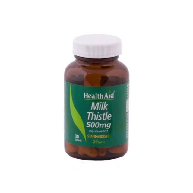 Health Aid Milk Thistle Extract 500mg Συμπλήρωμα με ΓαΪδουράγκαθο για Αποτοξίνωση του Ήπατος 30 ταμπλέτες