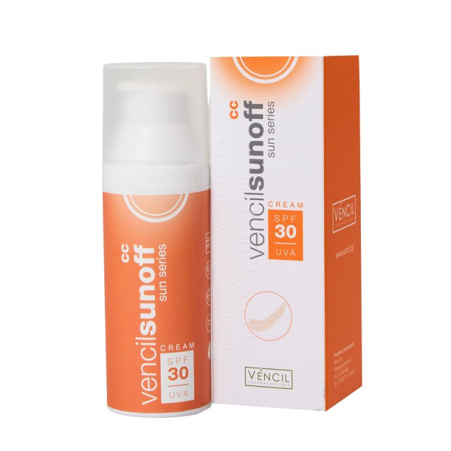 Vencil Sun Series Sunoff CC Cream SPF30 Αντιηλιακή Κρέμα Προσώπου με Χρώμα, 50ml