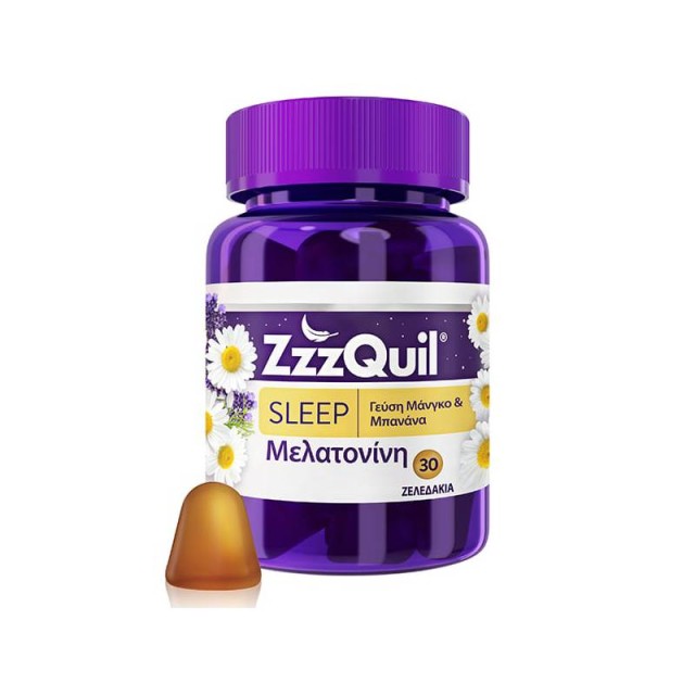 ZzzQuil Sleep Συμπλήρωμα Διατροφής με Μελατονίνη και γεύση Μάνγκο Μπανάνα, 30 ζελεδάκια